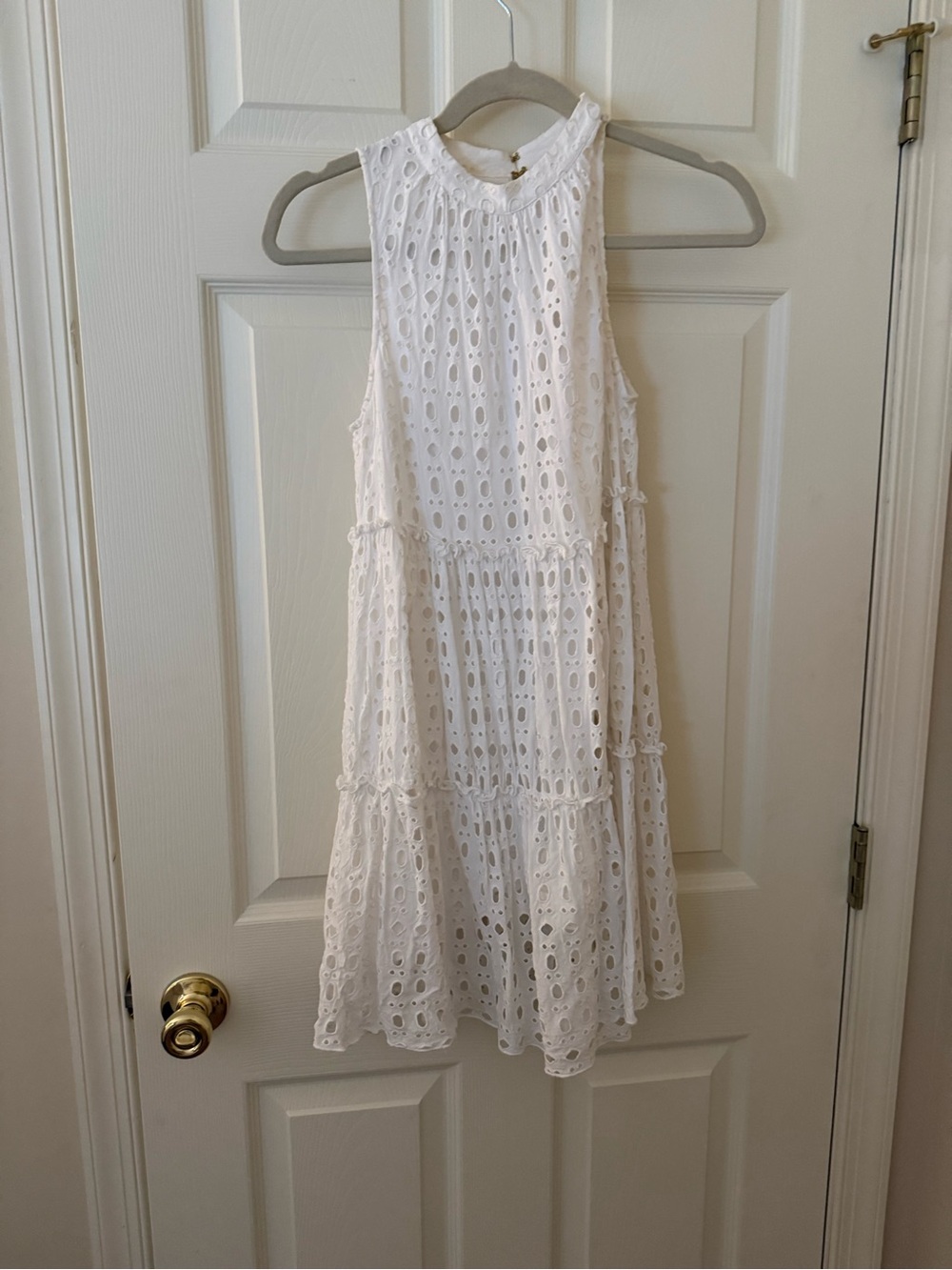 Lilly Pulitzer White Eyelet Halter Swing Dress